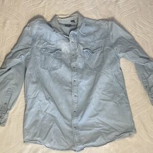 Roper Light Blue vintage Casual Button Down denim Shirt